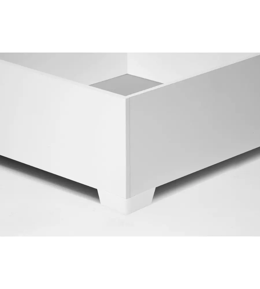 LETTO MATRIMONIALE CONTENITORE CON PIEDINI "HI BOX" BIANCO 160X190 CM